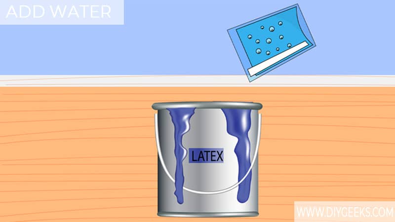 Add water to the old latex paint before re-using it.