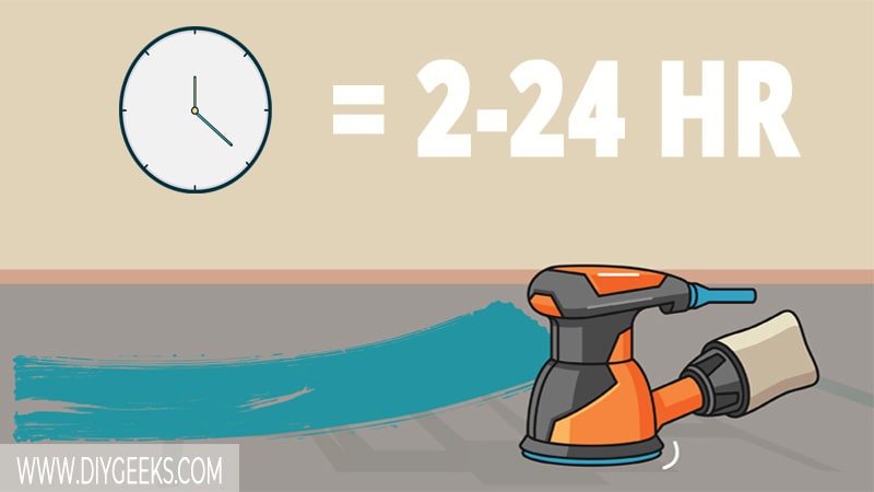 How long should you wait before sanding water-based paints? You should wait until the paint has dried. Usually, between 2 to 24 hours.