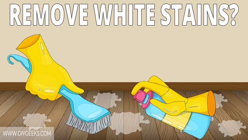 White stains will appear on your wood floor for different reasons. If your floor has white stains, don't worry. Here are 2 methods on how to remove white water stains from wood floors. You remove them with sanding or without sanding by using cleaning products.