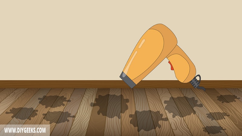 Use a Hairdryer to Suck The Moisture In The Wood Floor