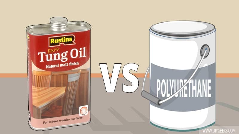 Polyurethane and tung oil are two wood oils used among DIYers. But, what's the difference between tung oil and polyurethane? The main difference is that tung oil is a natural oil made of Chinese Tung Tree while polyurethane is a man-made wood finish.