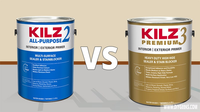Is there a difference between kilz 2 and kilz 3? Kilz 2 is used for light projects, while kilz 3 is used for heavy-duty projects.